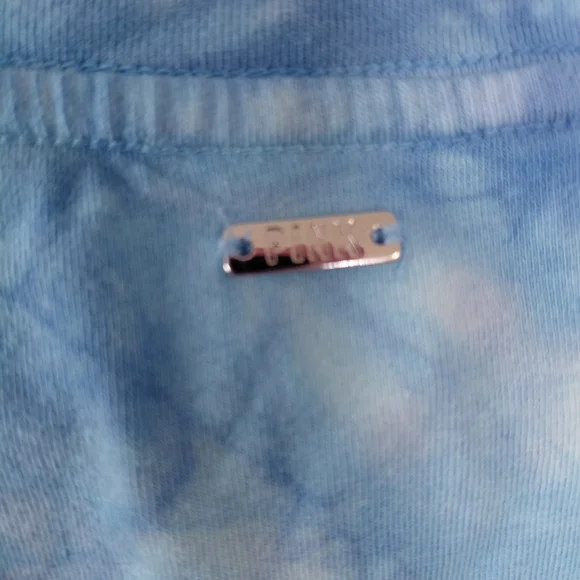 PINK Blue Tie-Dye Ruched Dress Casual Spring Summer - Picture 5 of 5